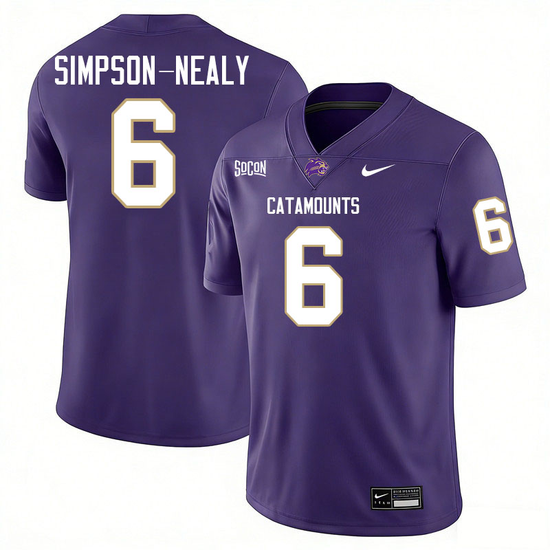 Western Carolina Catamounts #6 Bo Simpson-Nealy College Football Jerseys,Uniforms-Purple